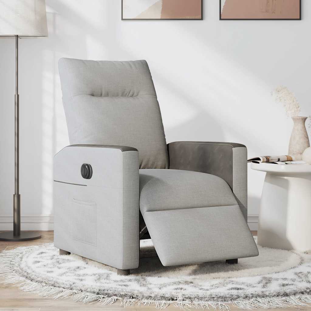 Vidaxl fauteuil elektrisch verstelbaar stof wolk grijs