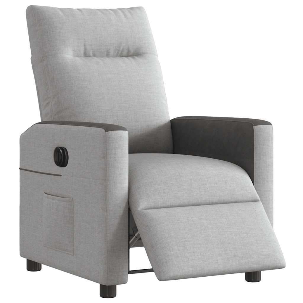 Vidaxl fauteuil elektrisch verstelbaar stof wolk grijs