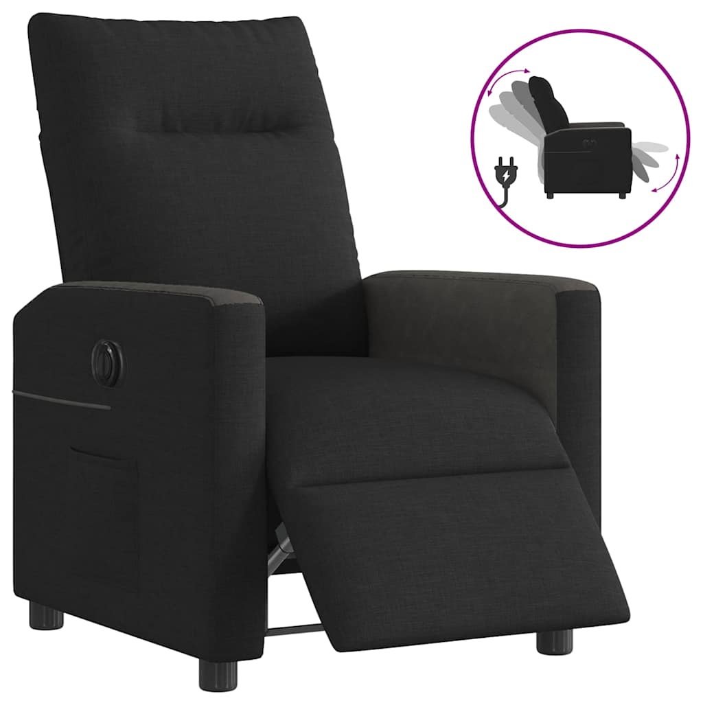 Vidaxl fauteuil verstelbaar elektrisch stof zwart