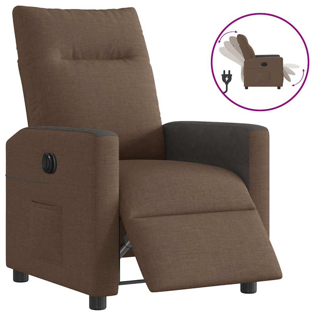 Vidaxl fauteuil verstelbaar elektrisch stof bruin