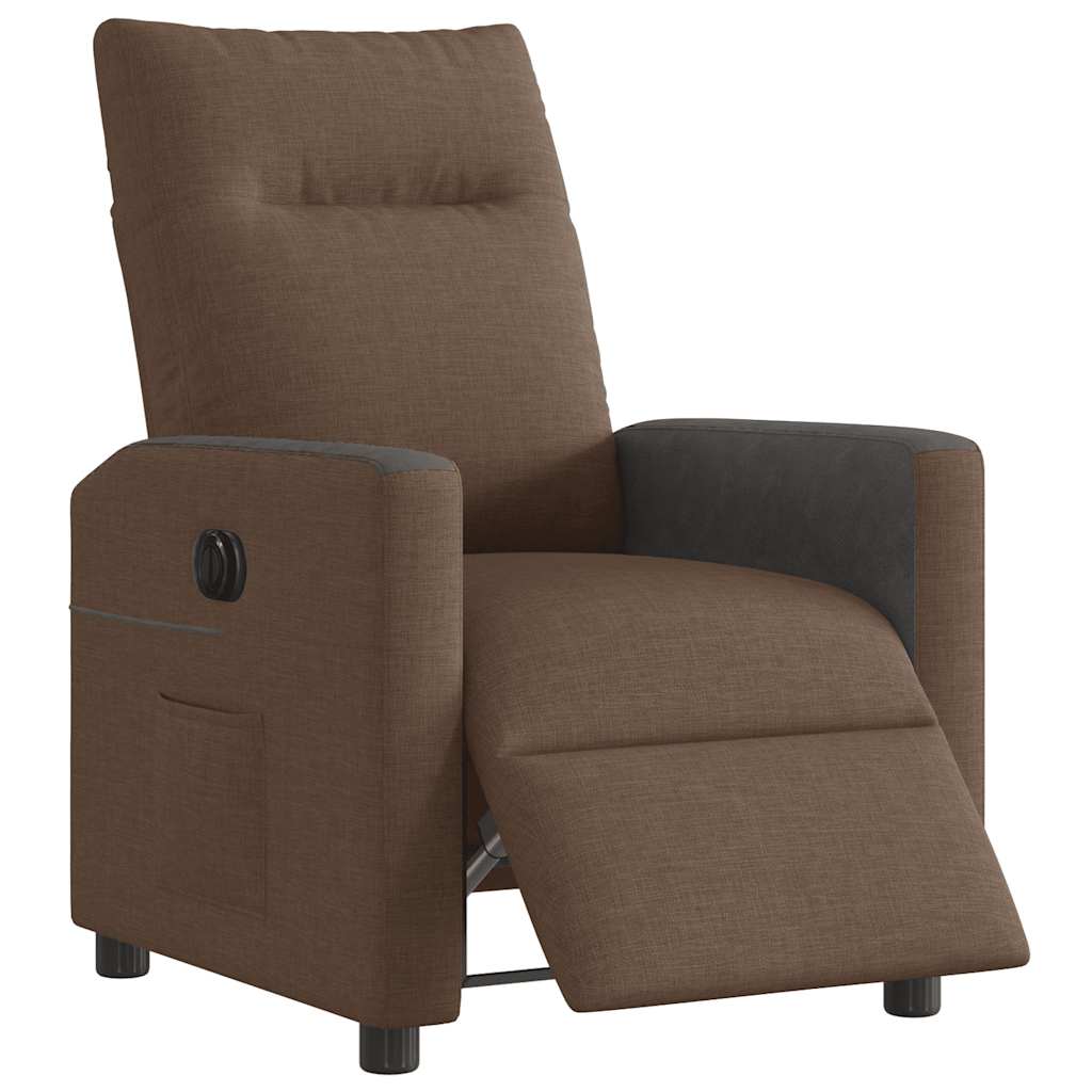Vidaxl fauteuil verstelbaar elektrisch stof bruin