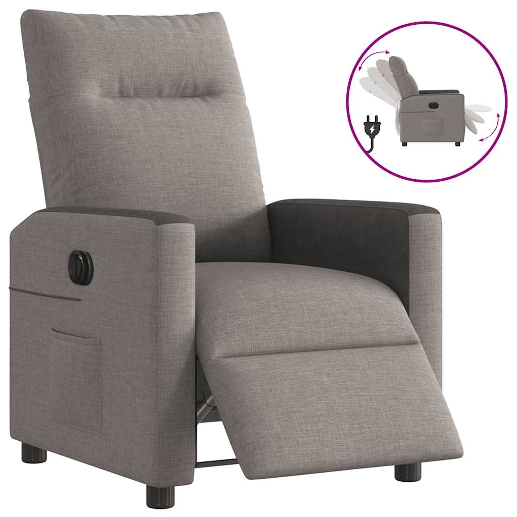 Vidaxl fauteuil verstelbaar elektrisch stof taupe