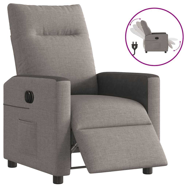 Vidaxl fauteuil verstelbaar elektrisch stof taupe