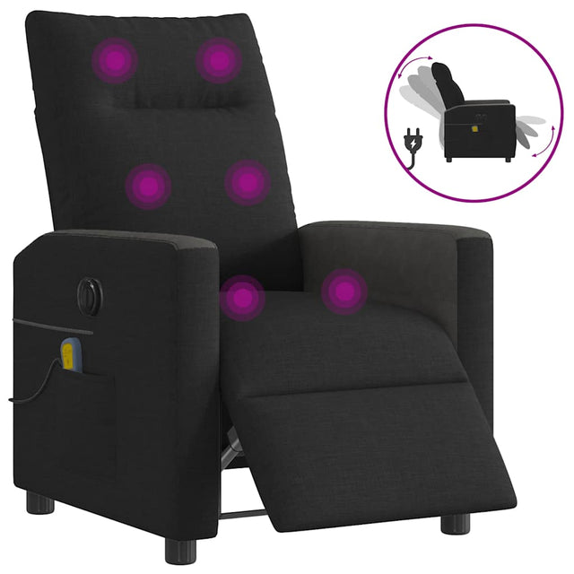 Vidaxl massagestoel elektrisch verstelbaar stof zwart