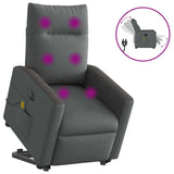 Vidaxl sta-op-massagestoel elektrisch verstelbaar stof donkergrijs