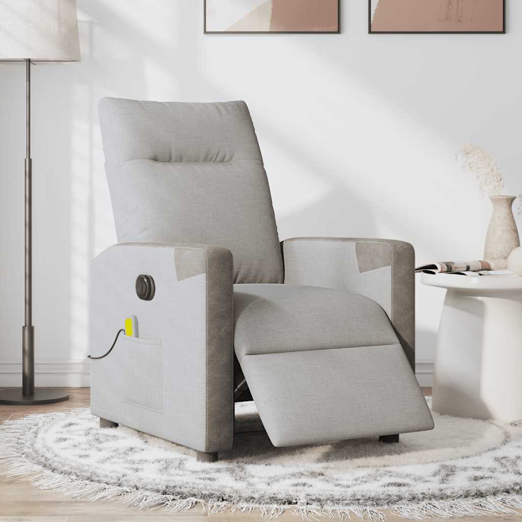Vidaxl massagestoel elektrisch verstelbaar stof wolk grijs