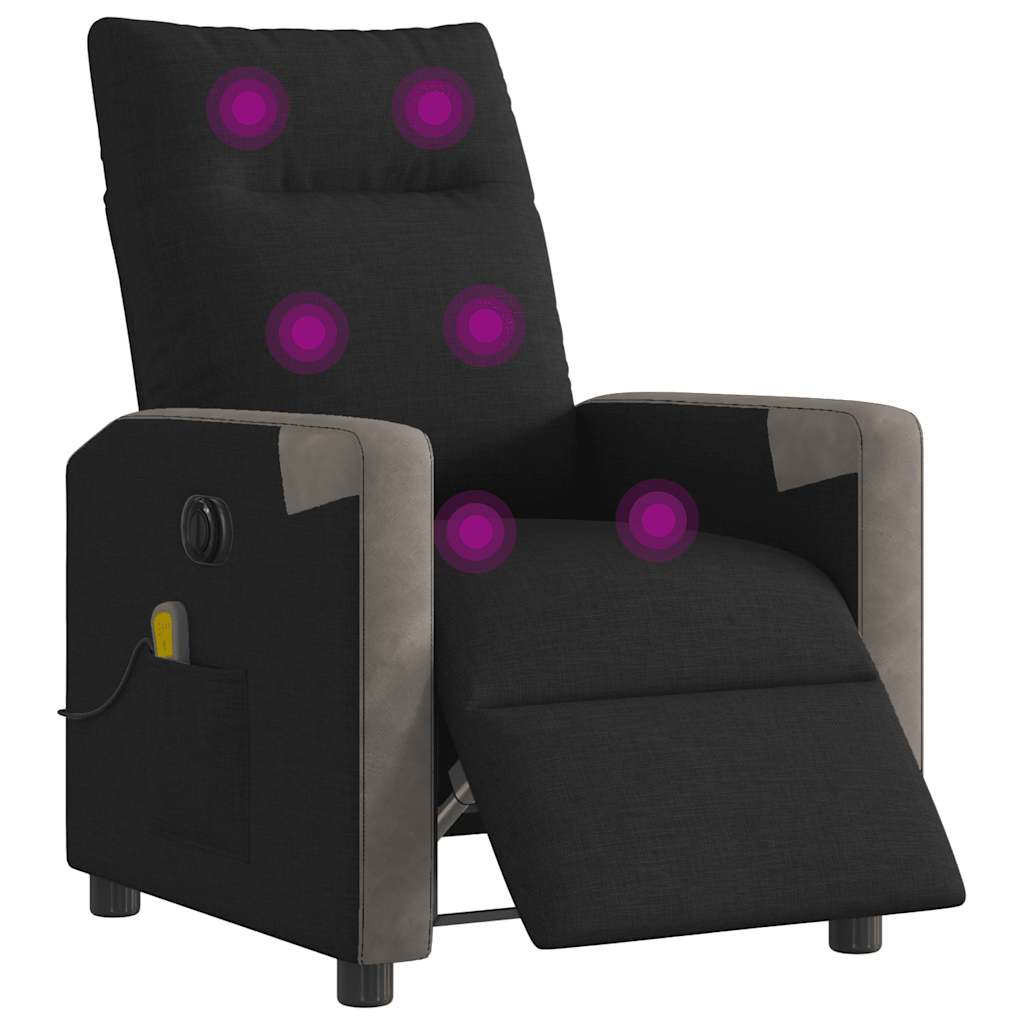 Vidaxl massagestoel elektrisch verstelbaar stof zwart