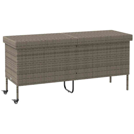 Vidaxl tuinbox met wielen 160x55x75 cm poly rattan grijs