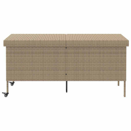 Vidaxl tuinbox met wielen 160x55x75 cm poly rattan beige