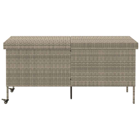 Vidaxl tuinbox met wielen 160x55x75 cm poly rattan lichtgrijs