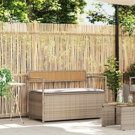 Vidaxl tuinbank met kussen beige polyrotan