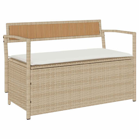 Vidaxl tuinbank met kussen beige polyrotan