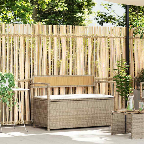 Vidaxl tuinbank met kussen beige polyrotan