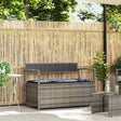 Vidaxl tuinbank met kussen, grijs polyrotan