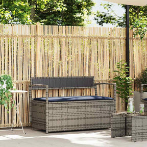 Vidaxl tuinbank met kussen, grijs polyrotan
