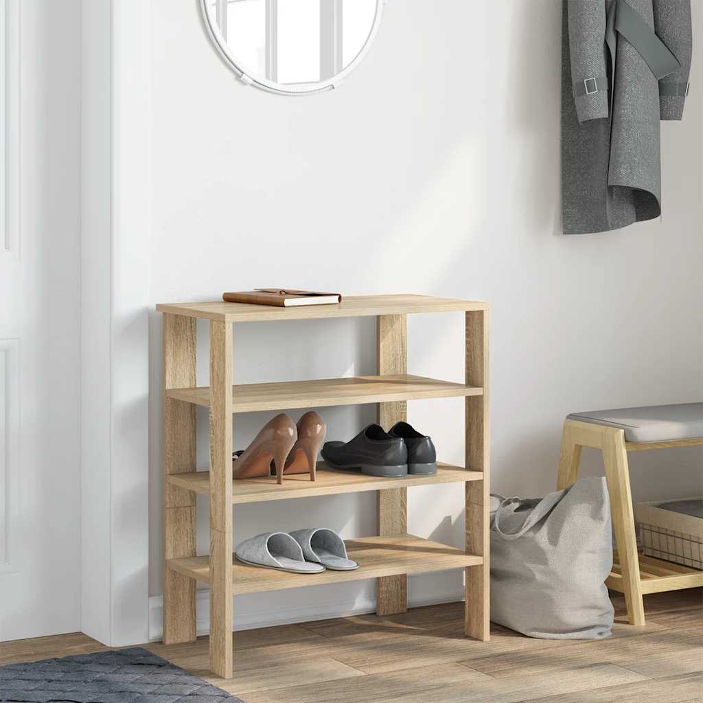 Vidaxl Shoe Rack 61x32x70 cm forarbejdet træ sonoma eg -farvet