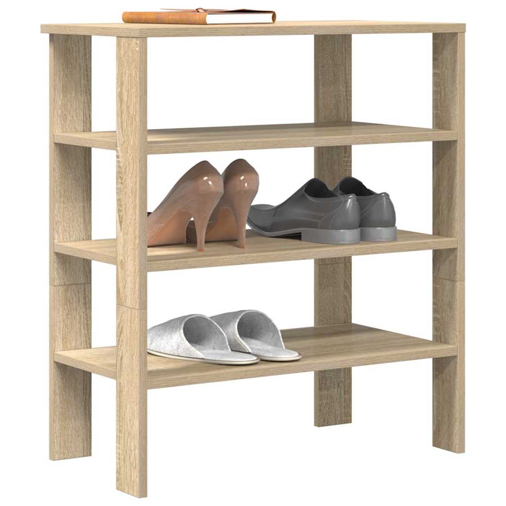 Vidaxl Shoe Rack 61x32x70 cm bearbetad trä sonoma ek -färgad