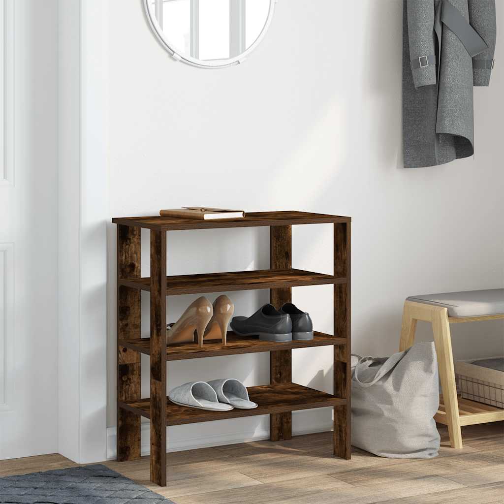 Vidaxl Shoe Rack 61x32x70 cm forarbejdet træ røget eg farvet