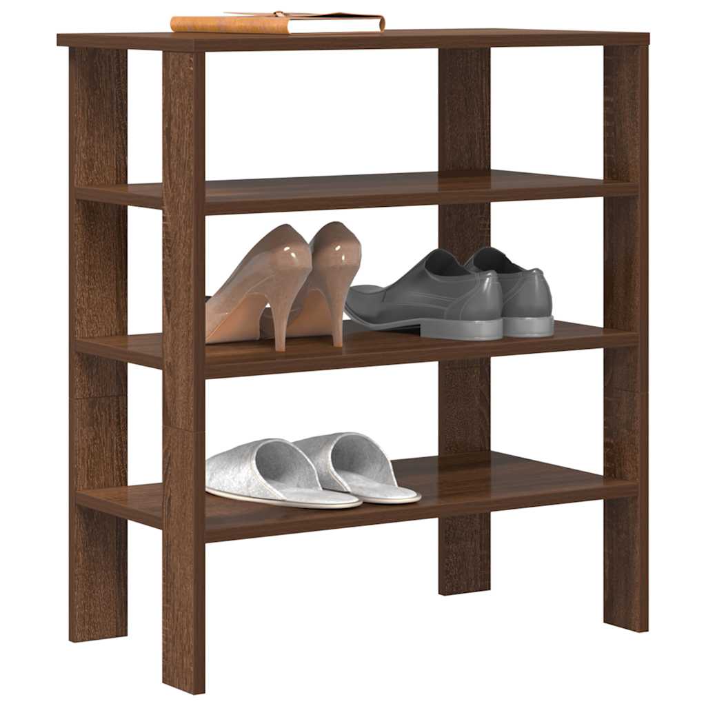 Rack à chaussures Vidaxl 61x32x70 cm Couleur de chêne marron en bois transformé