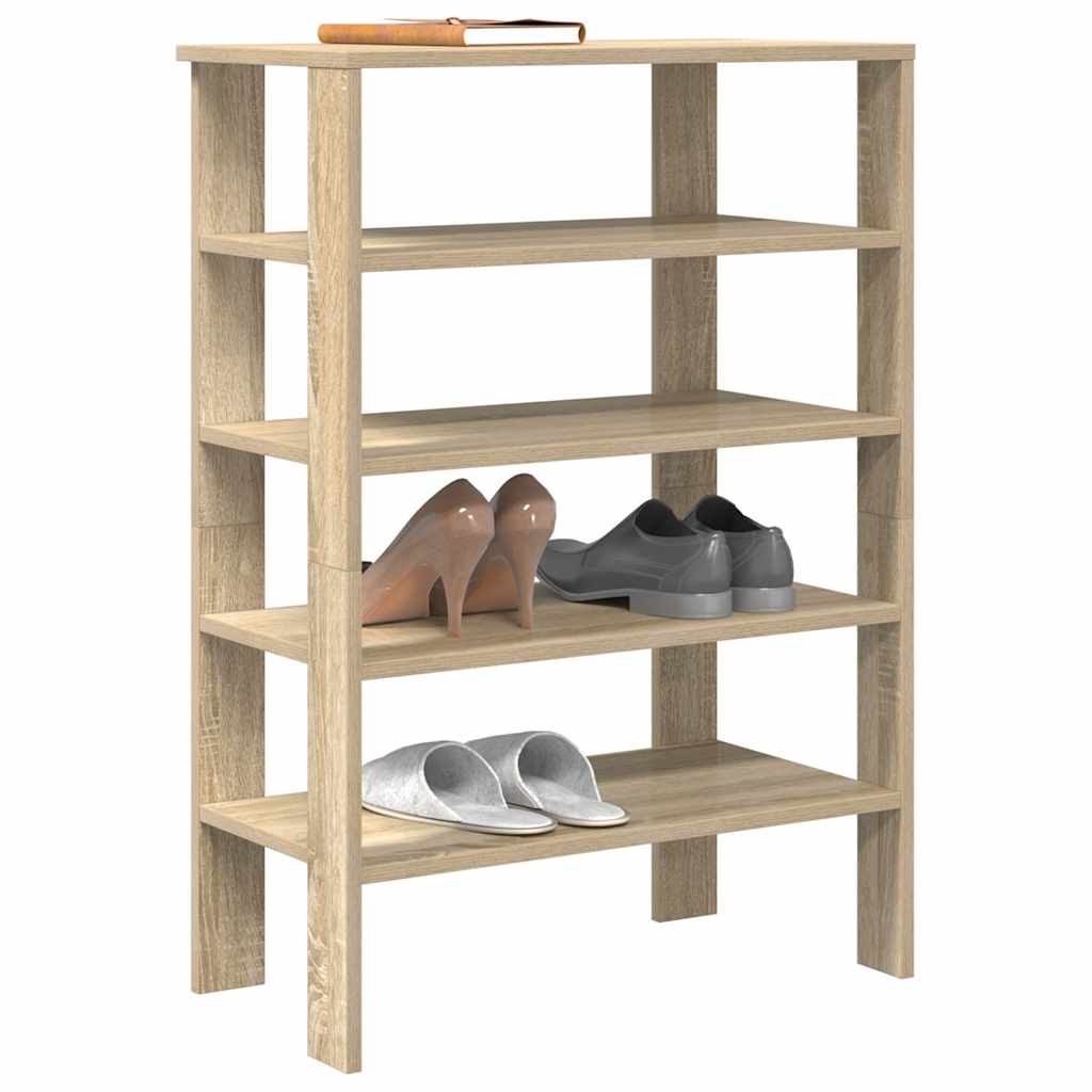 VIDAXL -Schuhregal 61x32x87,5 cm verarbeitetes Holz Sonoma Eiche farbig