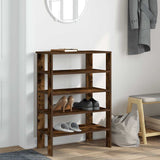 Vidaxl Shoe Rack 61x32x87.5 cm bearbetat trä rökt ekfärgad