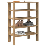 Vidaxl Shoe Rack 61x32x87.5 cm bearbetad trähantverk