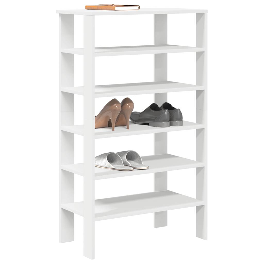 Vidaxl Shoe Rack 61x32x105 cm de madera procesada blanca