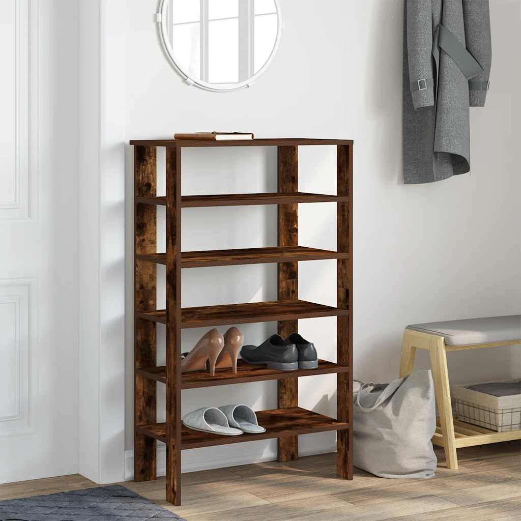 Vidaxl Schong Rack 61x32x105 cm veraarbechte Holz gefëmmt oak faarweg