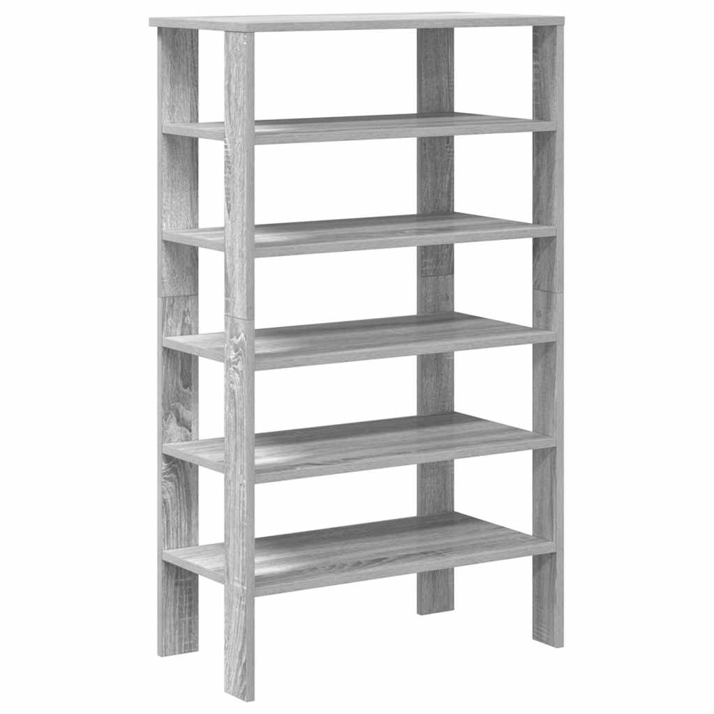 Vidaxl Shoe Rack 61x32x105 cm de madera procesada gris soma coloreed