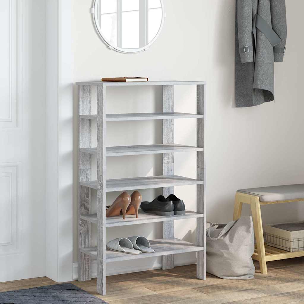 Vidaxl Shoe Rack 61x32x105 cm de madera procesada gris soma coloreed