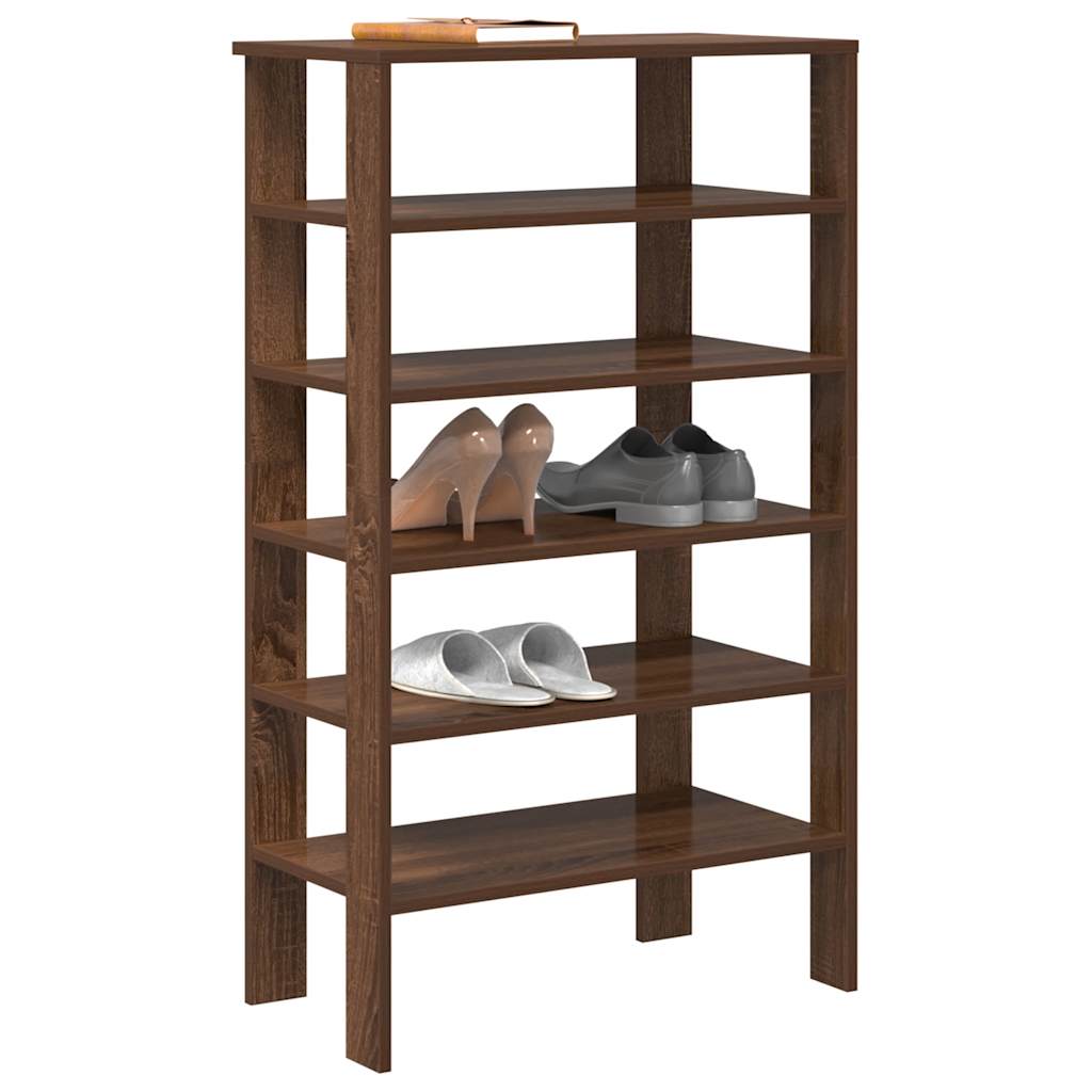 Vidaxl Shoe Rack 61x32x105 cm forarbejdet træbrun eg farve