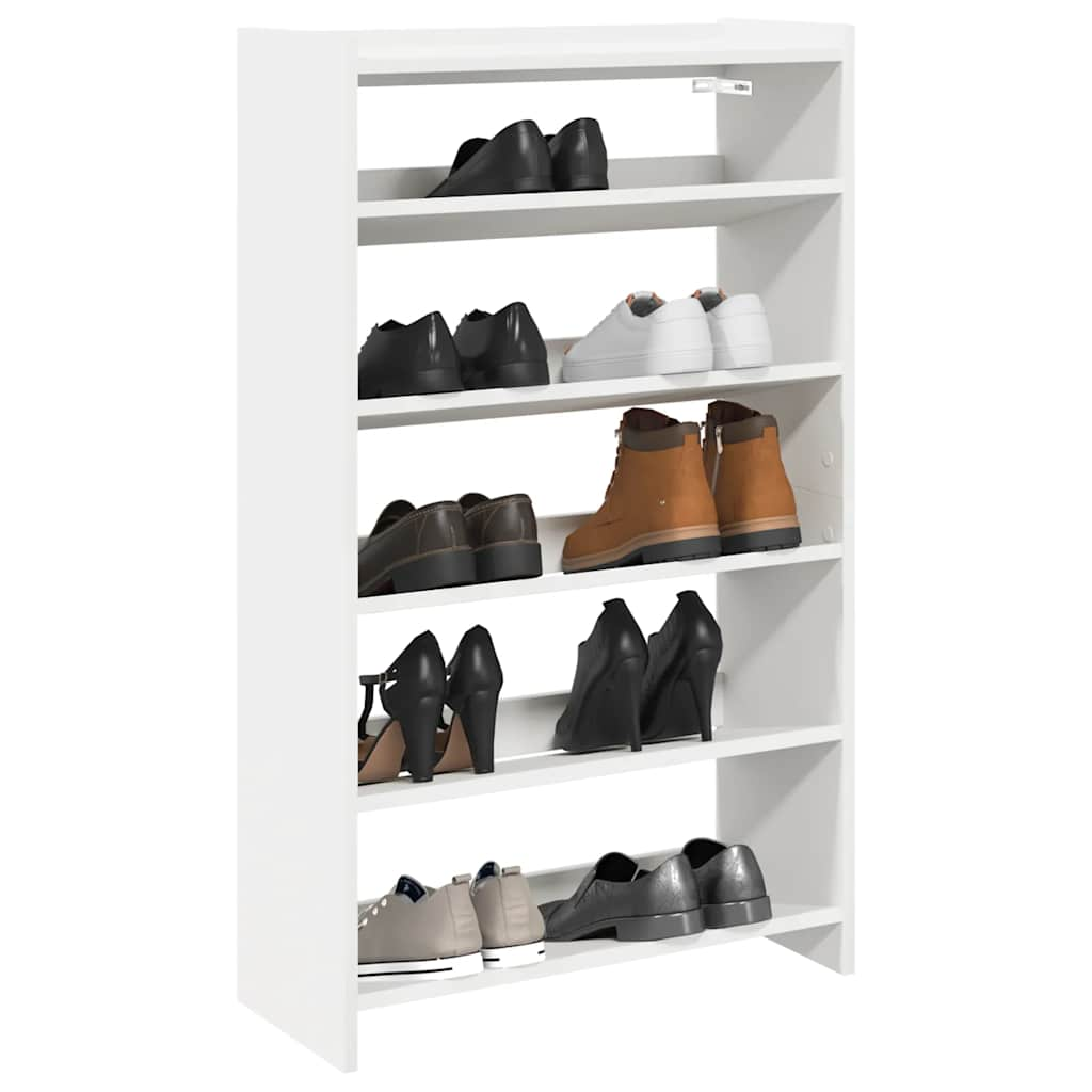 Vidaxl Shoe Ratch 60x25x100 cm de madera procesada blanca