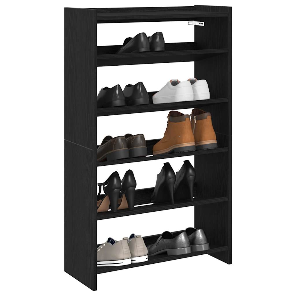 Rack à chaussures Vidaxl 60x25x100 cm Bois de bois noir