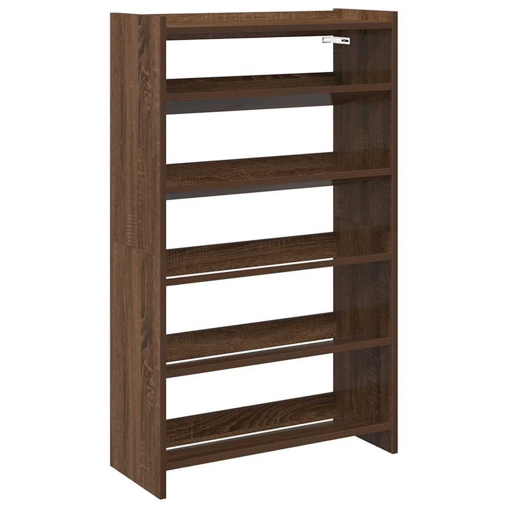 Vidaxl Shoe Rack 60x25x100 cm Color de roble de madera procesada