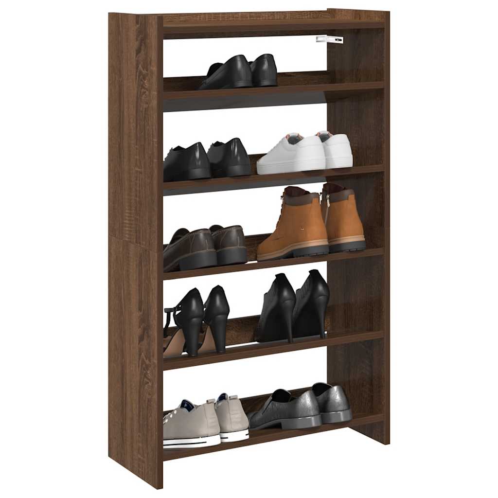 Vidaxl Shoe Rack 60x25x100 cm Color de roble de madera procesada