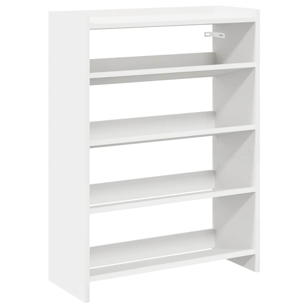 Vidaxl Shoe Rack 60x25x81 cm de madera procesada blanca