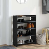 Vidaxl Shoe Rack 60x25x81 cm Behandlet tre svart