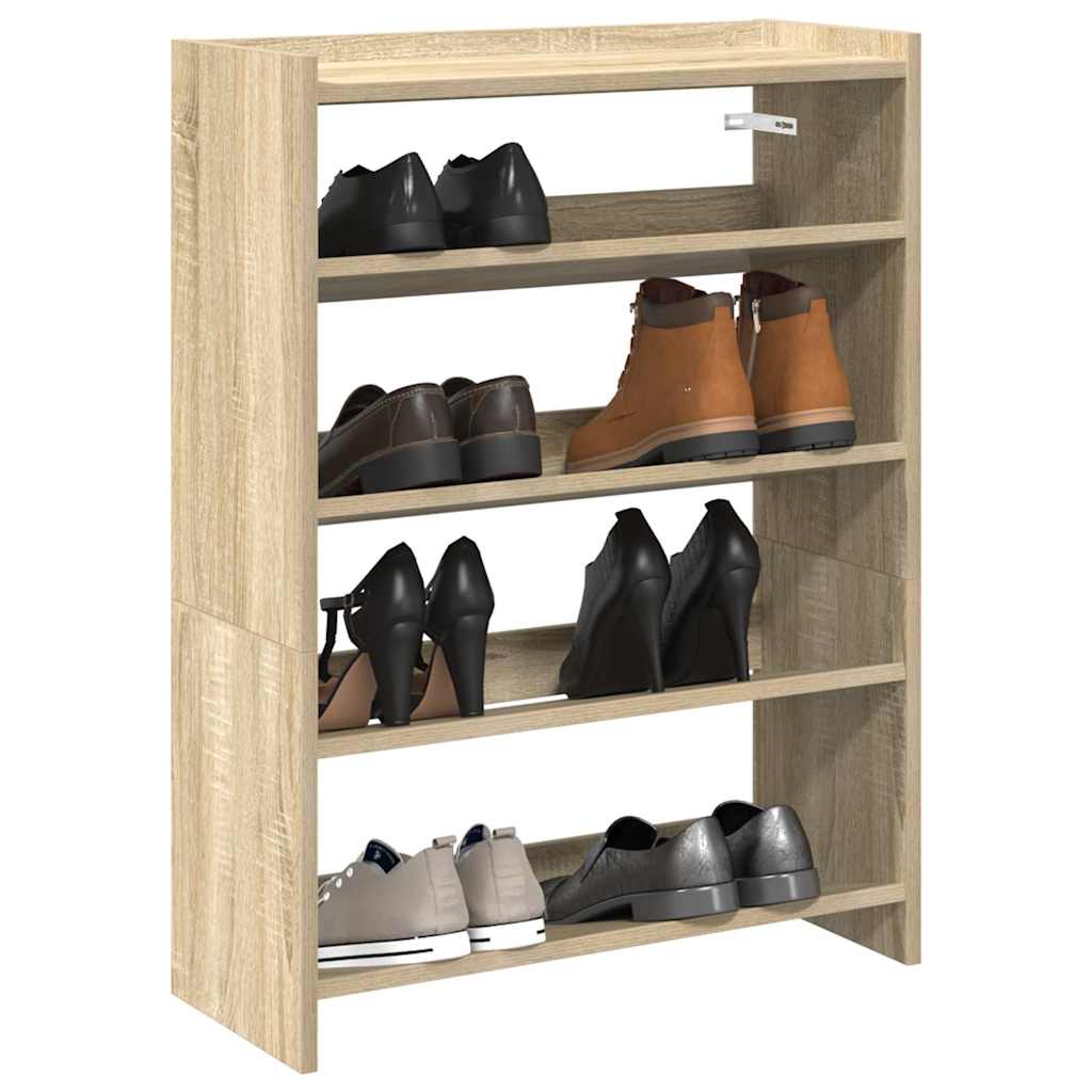 Vidaxl Shoe Rack 60x25x81 cm Behandlet tre Sonoma eik farget