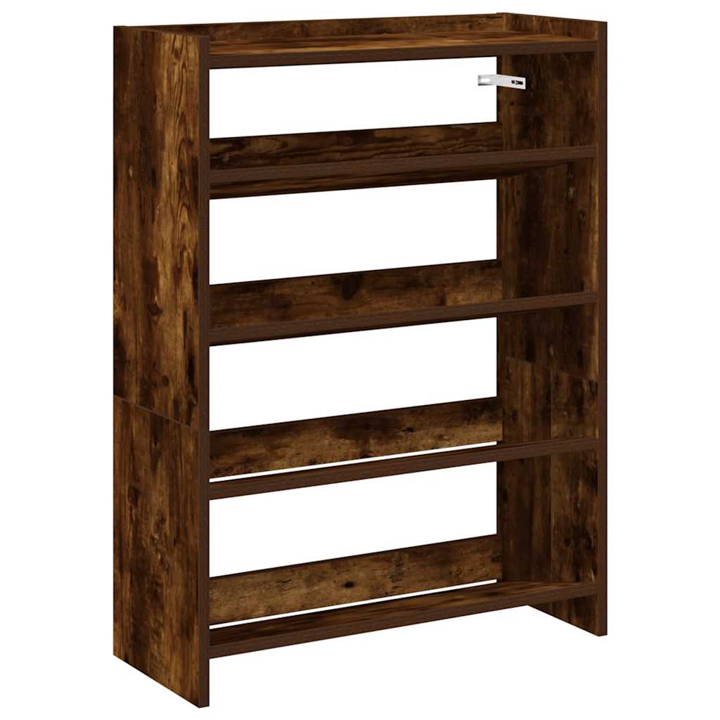 VidaXL shoe rack 60x25x81 cm processed wood smoked oak colored