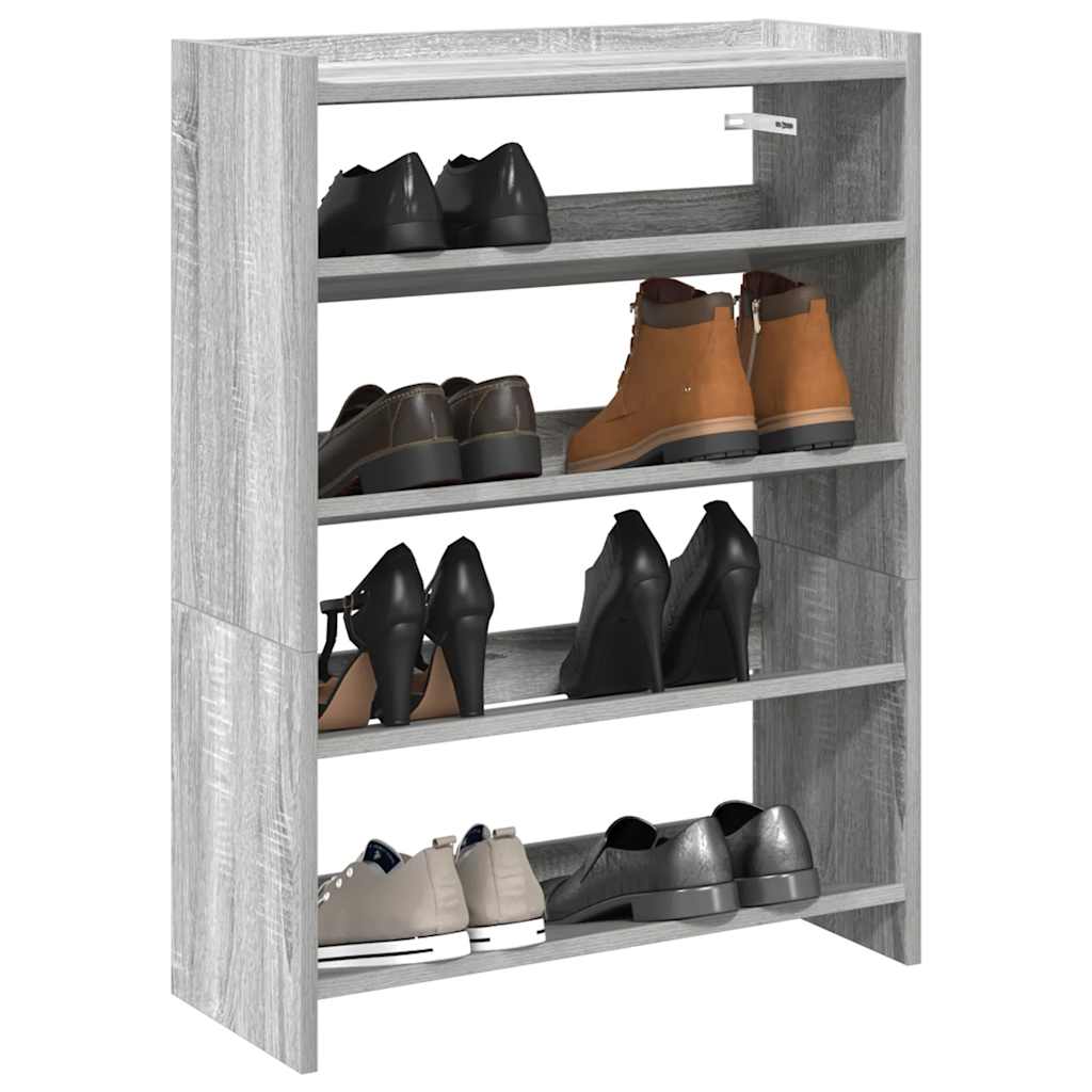 Vidaxl Shoe Rack 60x25x81 cm forarbejdet træ grå sonoma eg farvet