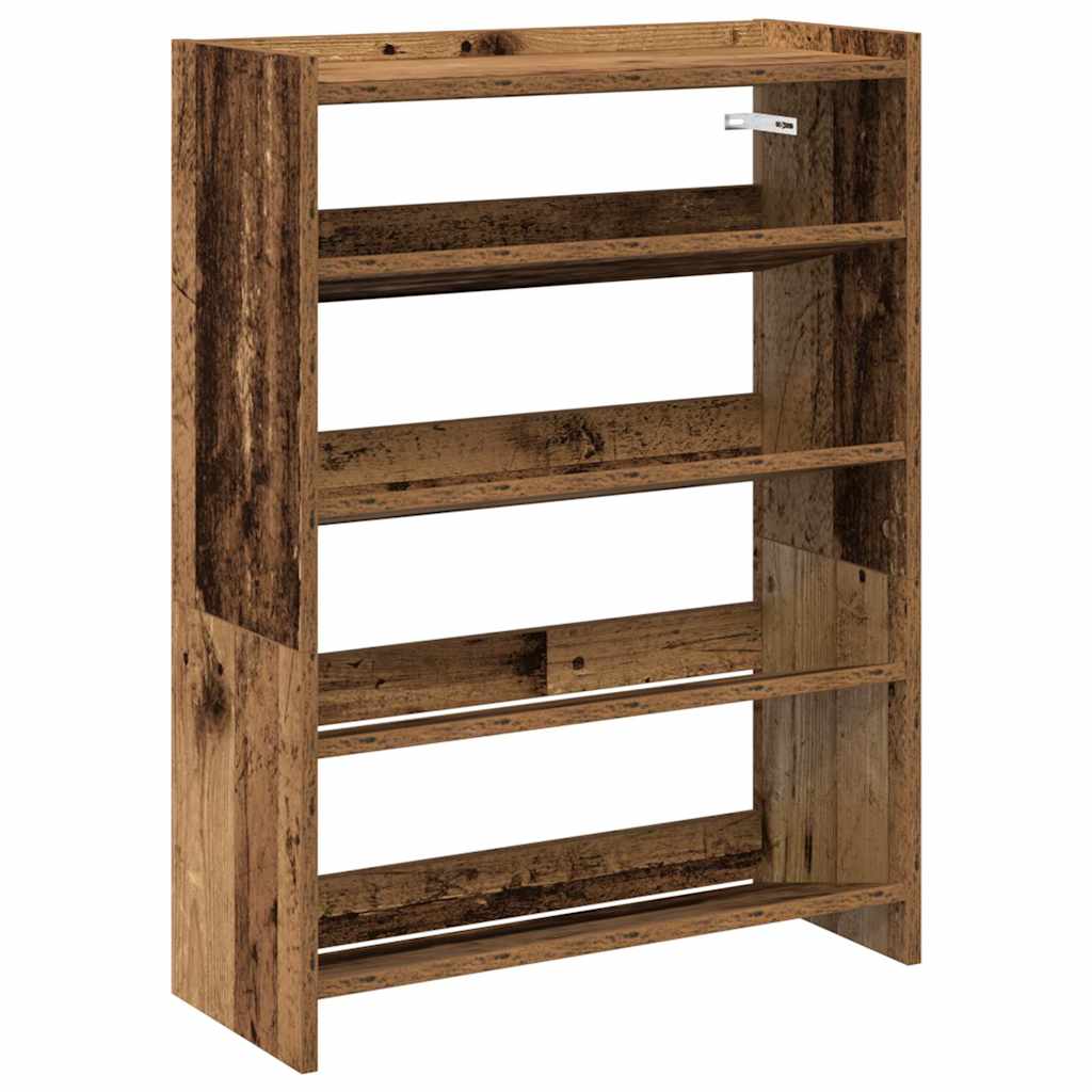 Vidaxl Shoe Rack 60x25x81 cm Madera procesada Madera vieja coloreada