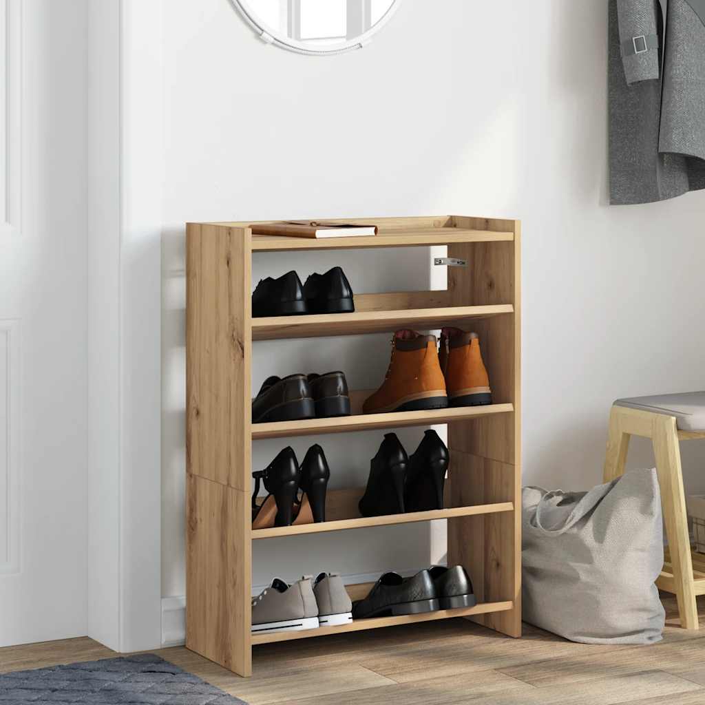 Vidaxl Shoe Rack 60x25x81 cm Color de roble artesanal procesado