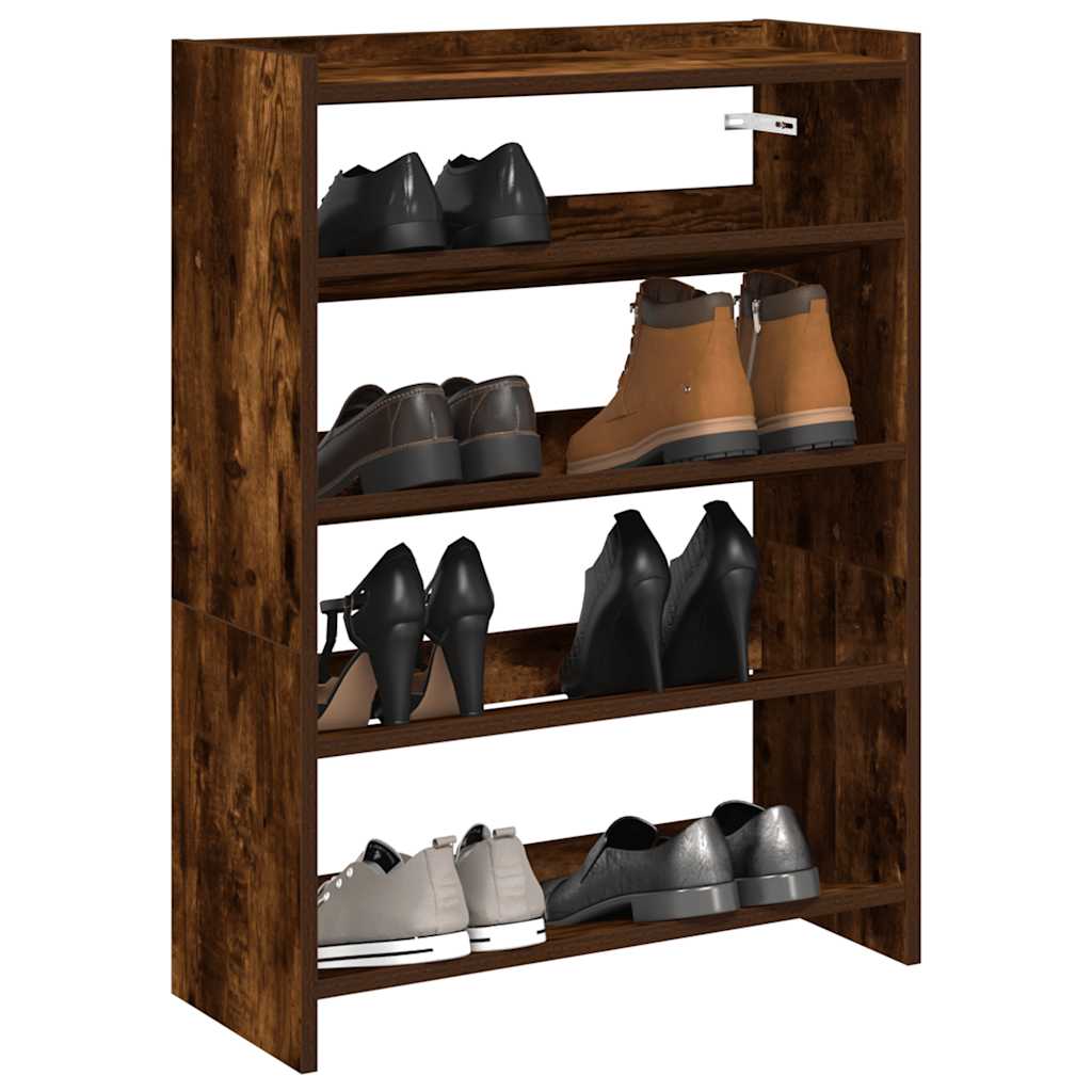 Vidaxl Shoe Rack 60x25x62 cm Behandlet tre røkt eik farget