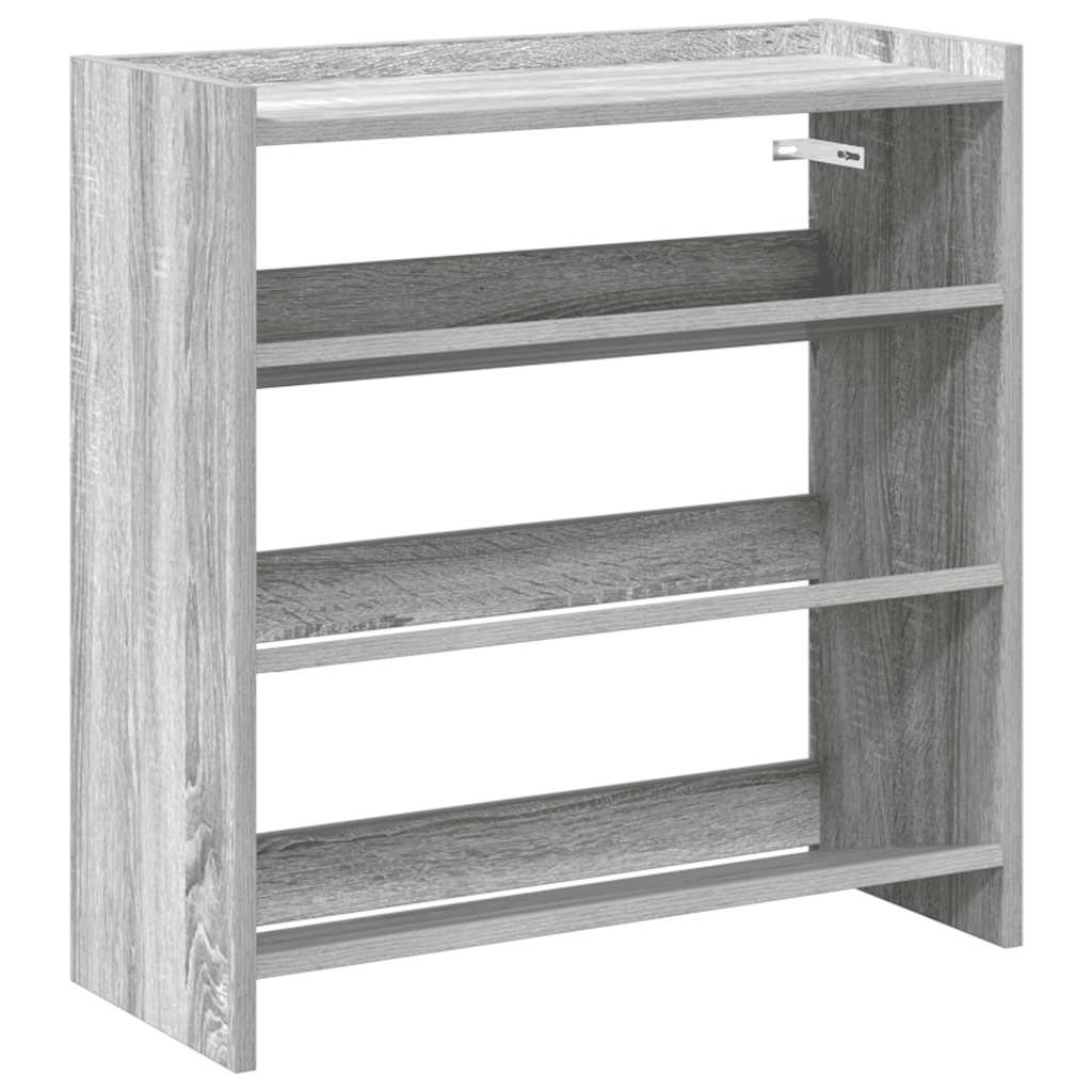 Vidaxl Shoe Rack 60x25x62 cm bearbetad trägrå sonoma ekfärgad