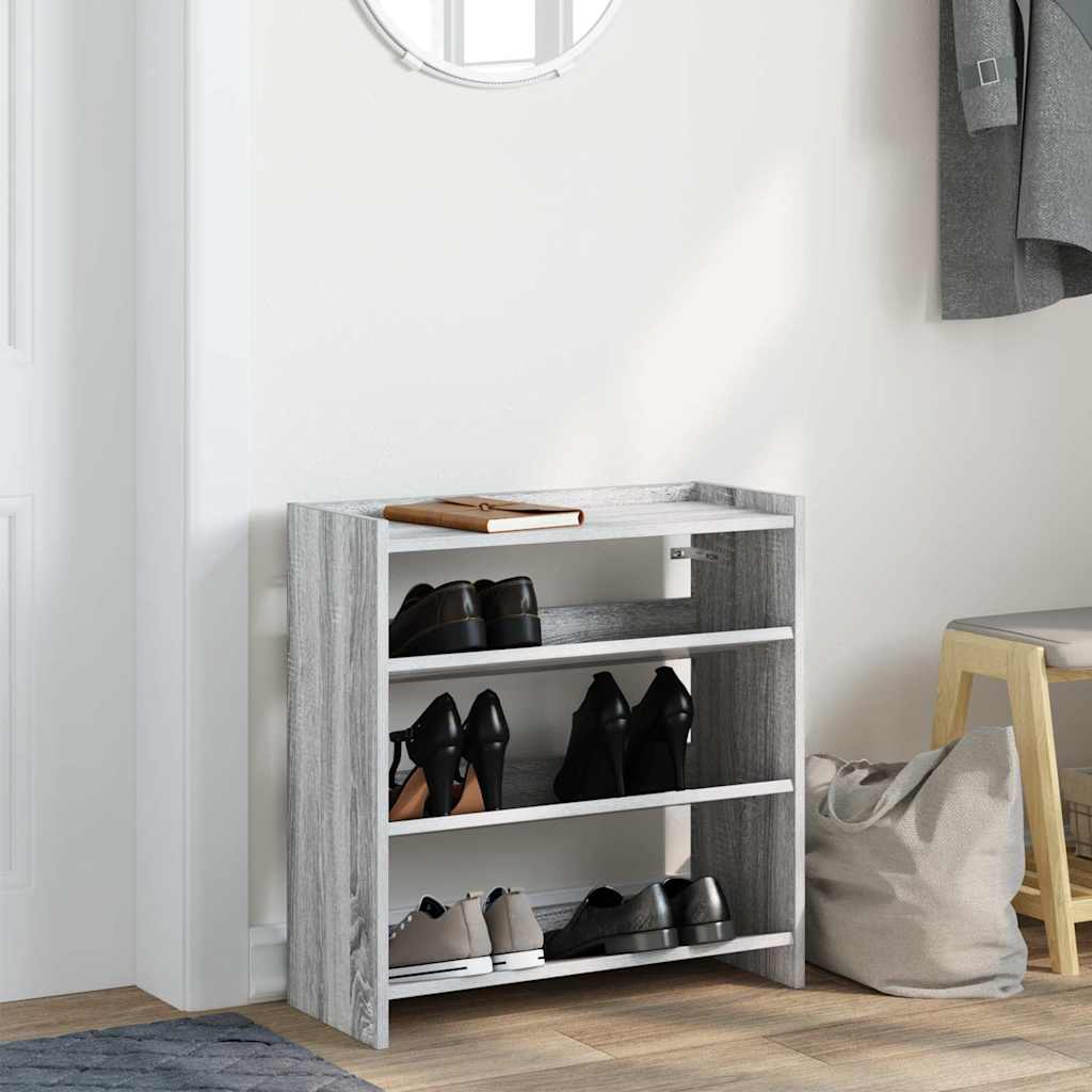 Vidaxl Shoe Rack 60x25x62 cm de madera procesada gris soma coloreado