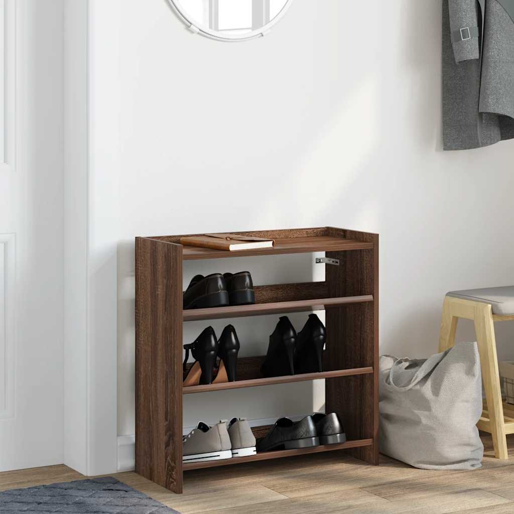 Vidaxl shoe rack 60x25x62 cm processed wood brown oak color