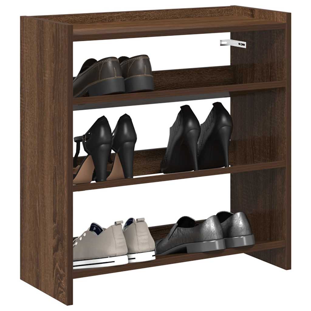 Vidaxl shoe rack 60x25x62 cm processed wood brown oak color