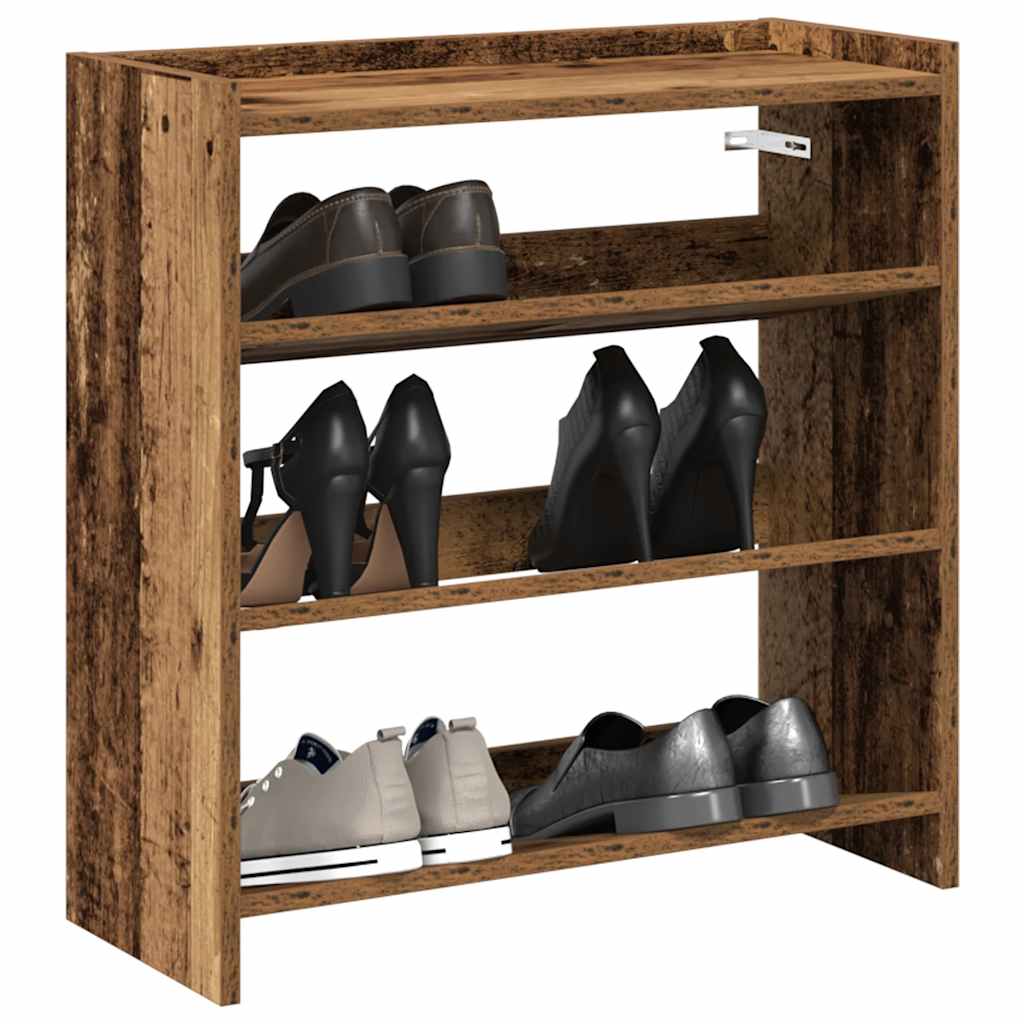 Rack de chaussures Vidaxl 60x25x62 cm Bois transformé vieux bois coloré