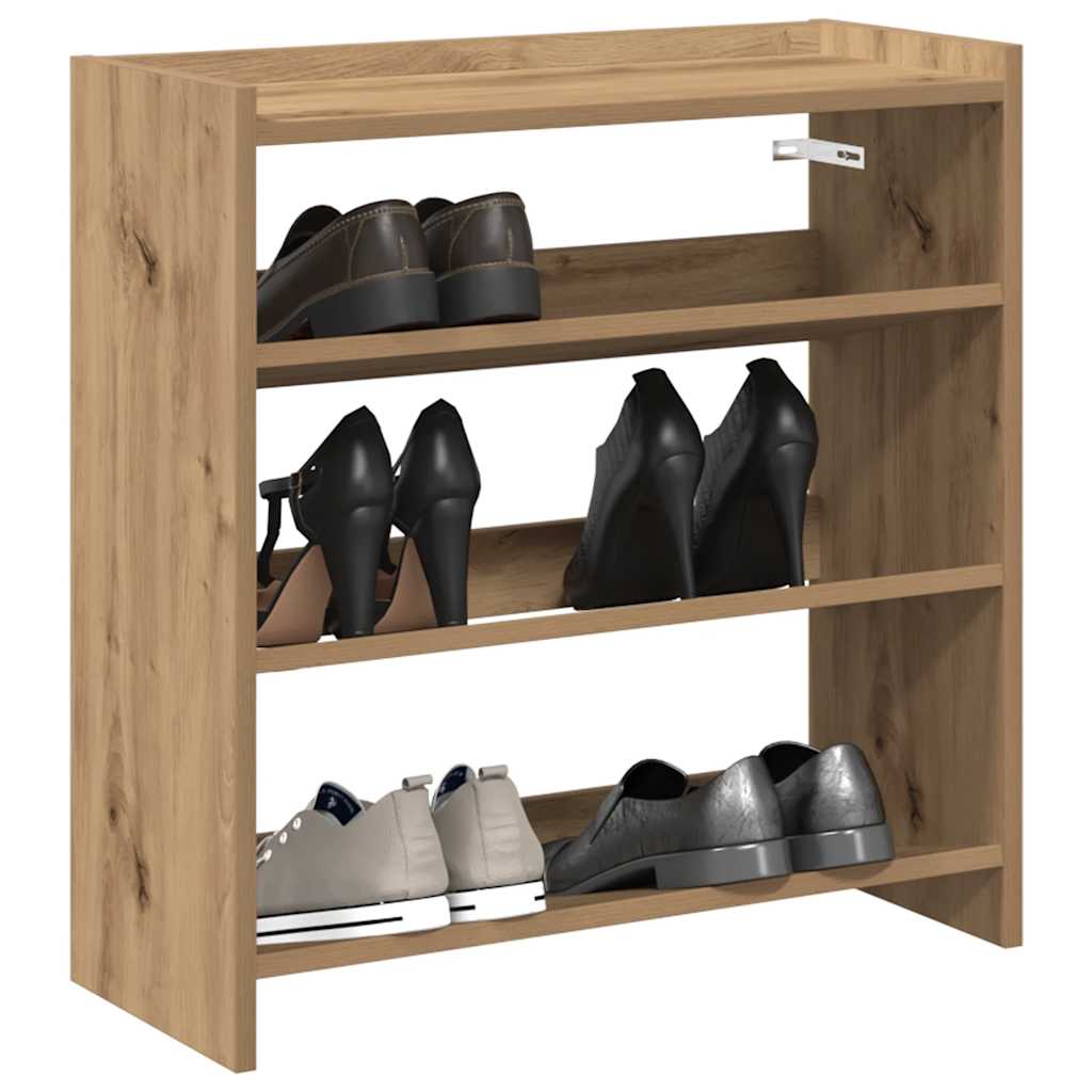 Vidaxl shoe rack 60x25x62 cm processed wood artisanal oak color