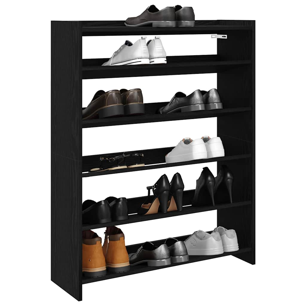 Vidaxl Shoe Rack 80x25x100 cm forarbejdet træ sort